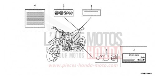 ETIQUETTE DE PRECAUTIONS CRF250RC de 2012